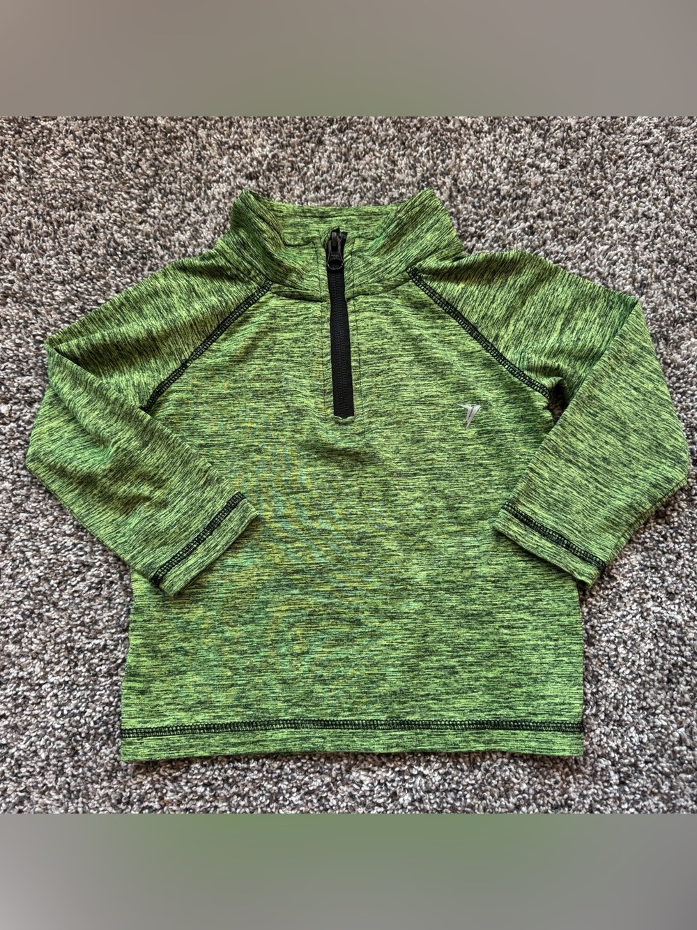 Old Navy Green Heathered Quarter-Zip Long Sleeve Top